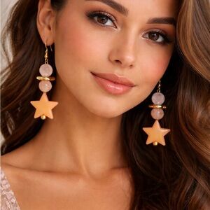 Blush Stardust Drop Earrings